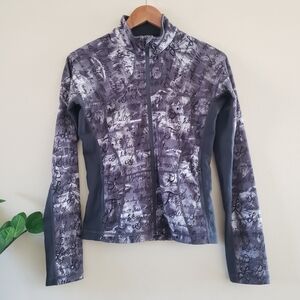 Lululemon Zip Up Graffitti Jacket - Grey/White Sz 6